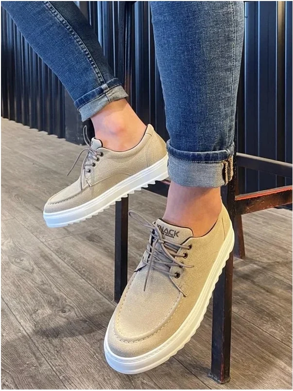 Erkek Ayakkabı Ayakkabı Bağcıklı Süet Modern Klasik Casual Dengeli görsel 3
