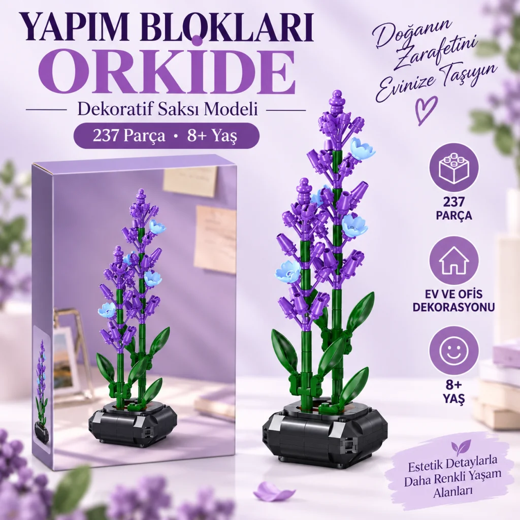 C59027W Saksılı Lavanta Model 205 Parça Block Oyuncak görsel 2