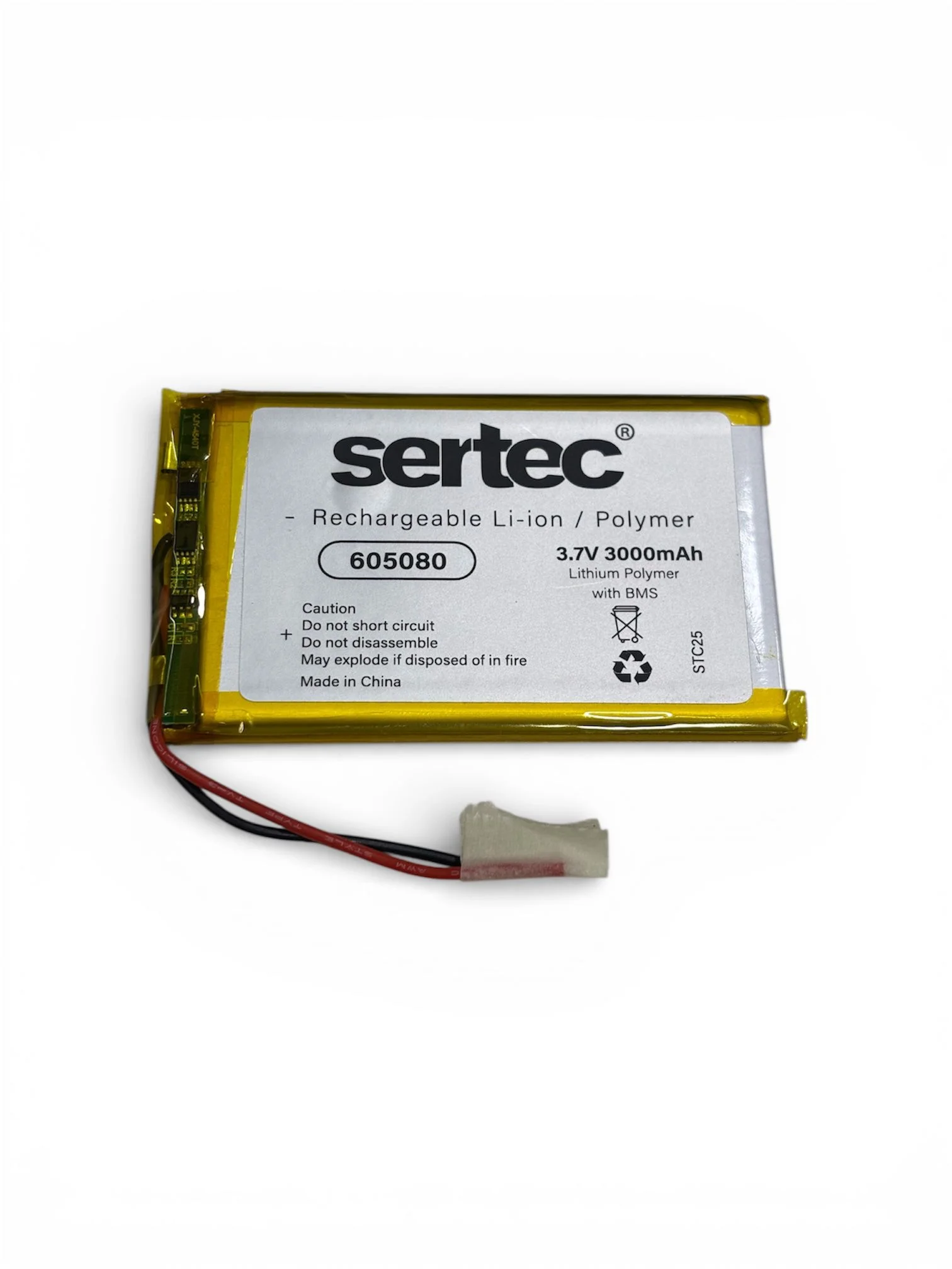 605080 3.7V 3000 mAh Li-Polymer Pil (Devreli/1.5A)