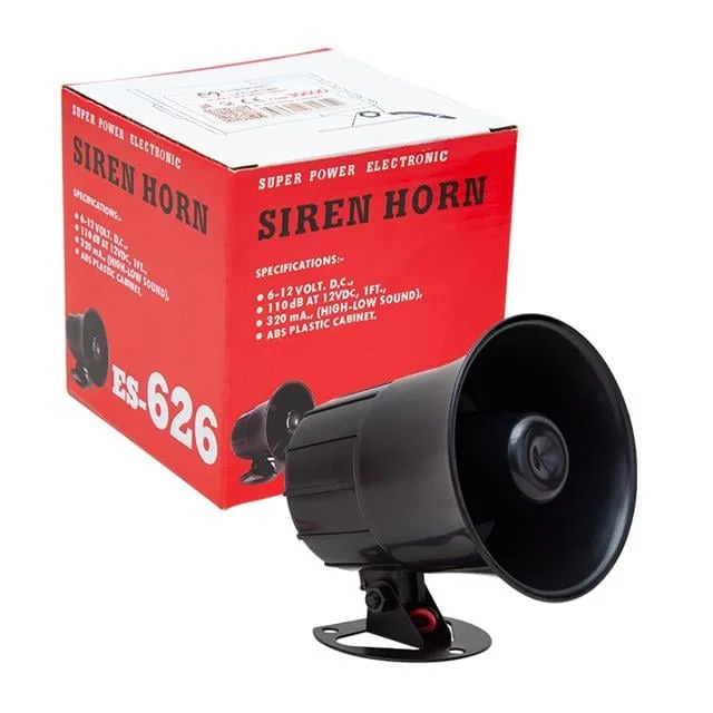 Magicvoice MV-30600 12 Volt 15 Watt Tek Sesli Elektronik Siren Korna Yüksek Desibelli ABS Kasa görsel 3
