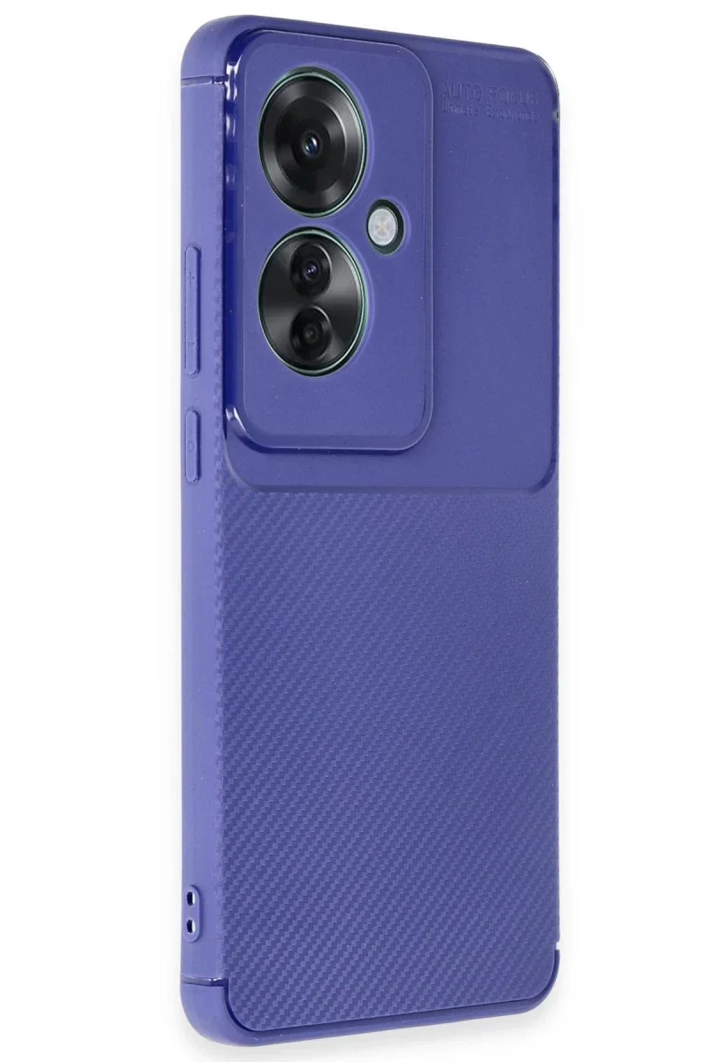 Oppo Reno 11F Kılıf Auto Focus Karbon Kapak - Lacivert görsel 2
