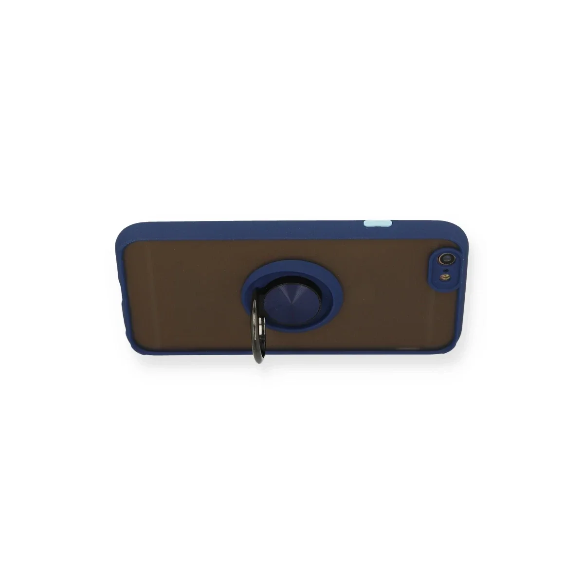Apple iPhone 6 Kılıf Montreal Yüzüklü Silikon Kapak - Lacivert görsel 3
