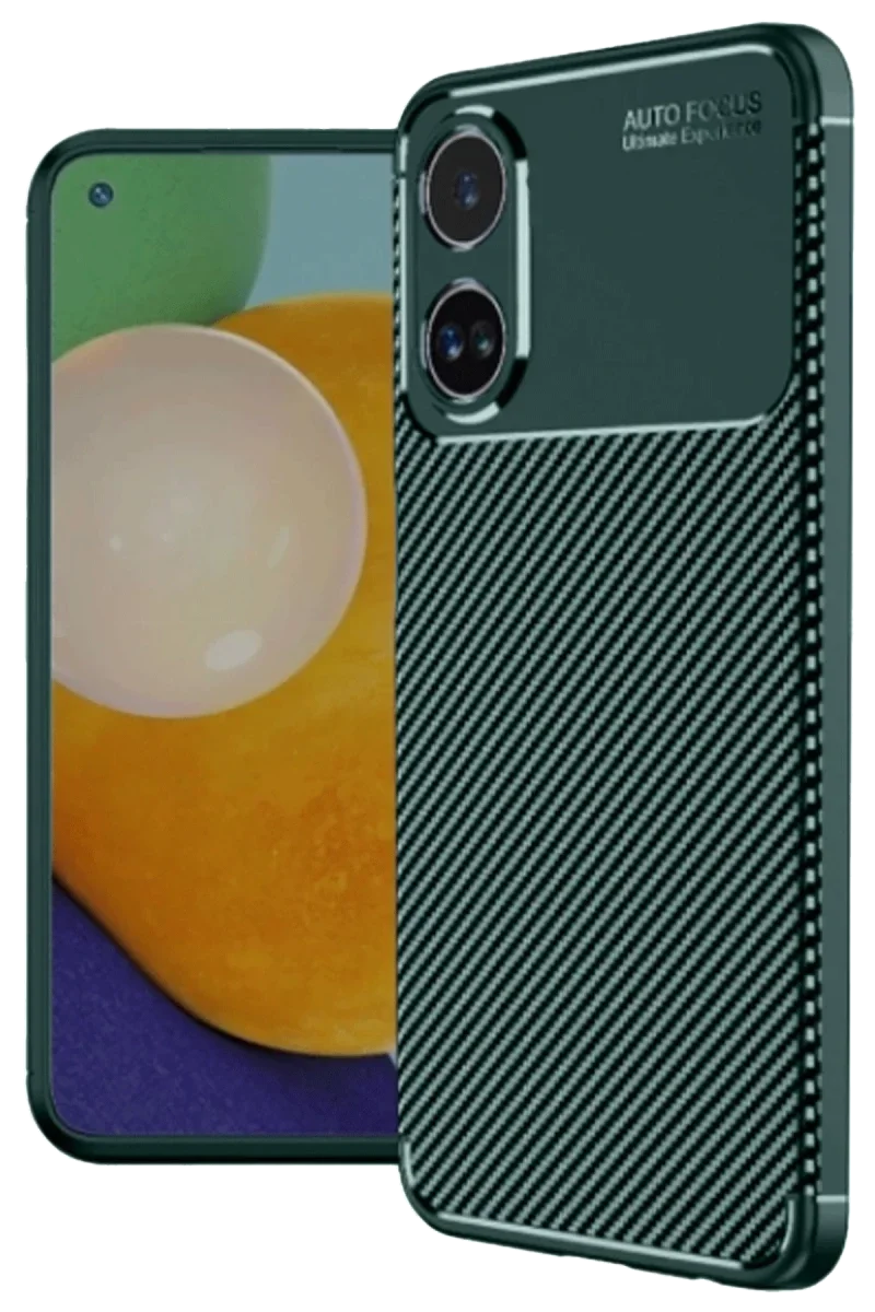 Oppo A38 Kılıf Auto Focus Karbon Kapak - Koyu Yeşil