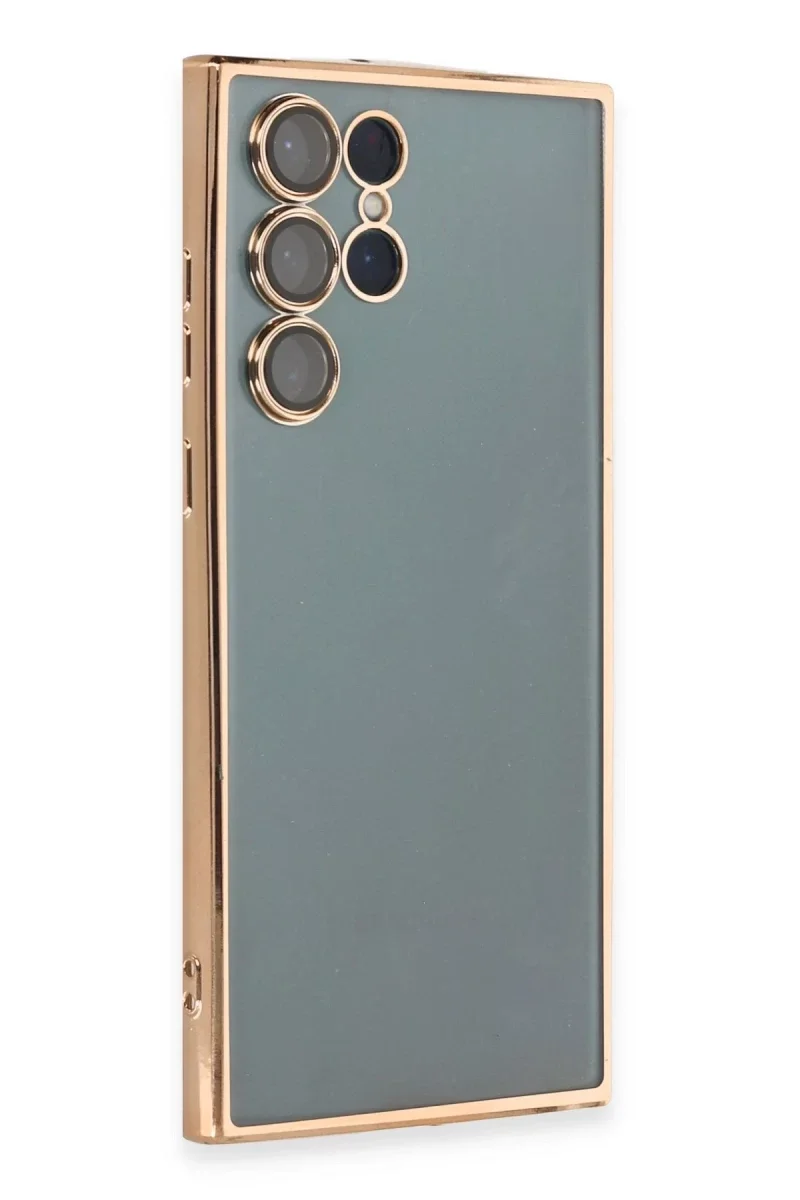 Samsung Galaxy S22 Ultra Kılıf Razer Lensli Silikon - Gold