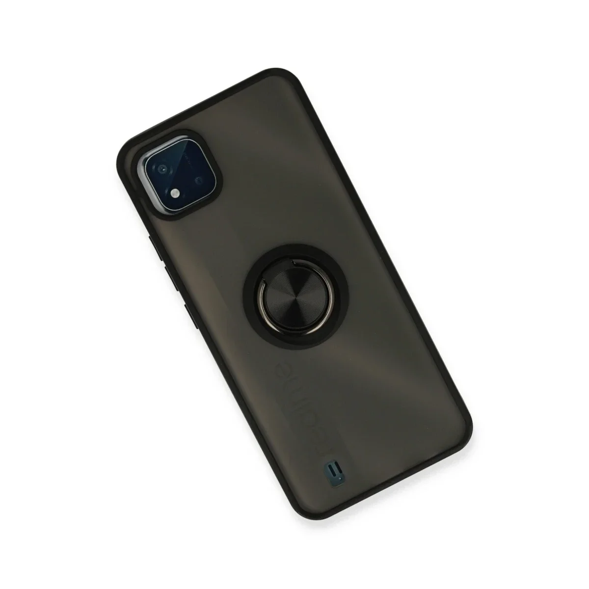 Realme C11 2021 Kılıf Montreal Yüzüklü Silikon Kapak - Siyah görsel 2