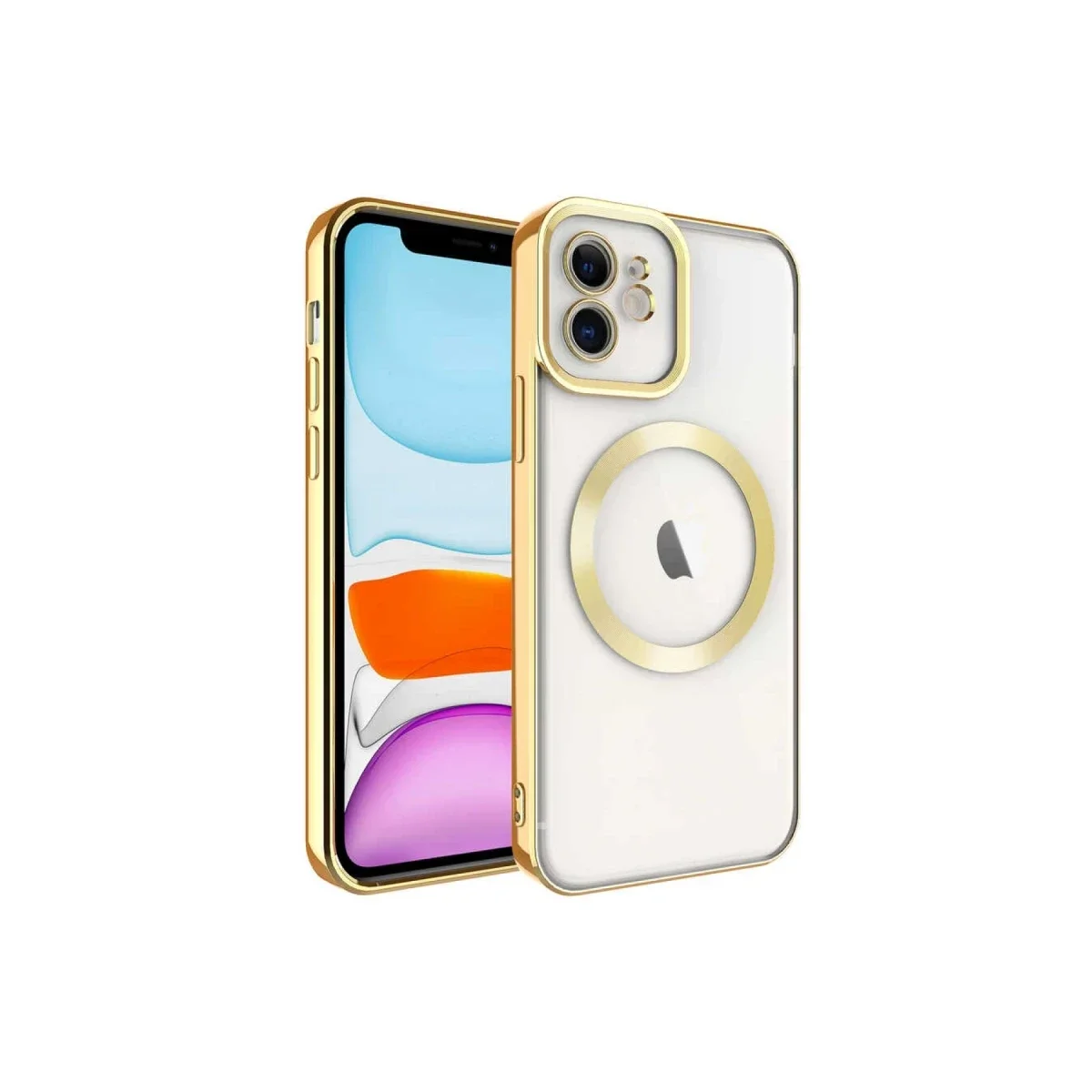 Apple iPhone 12 Kılıf Kross Magneticsafe Kapak - Gold