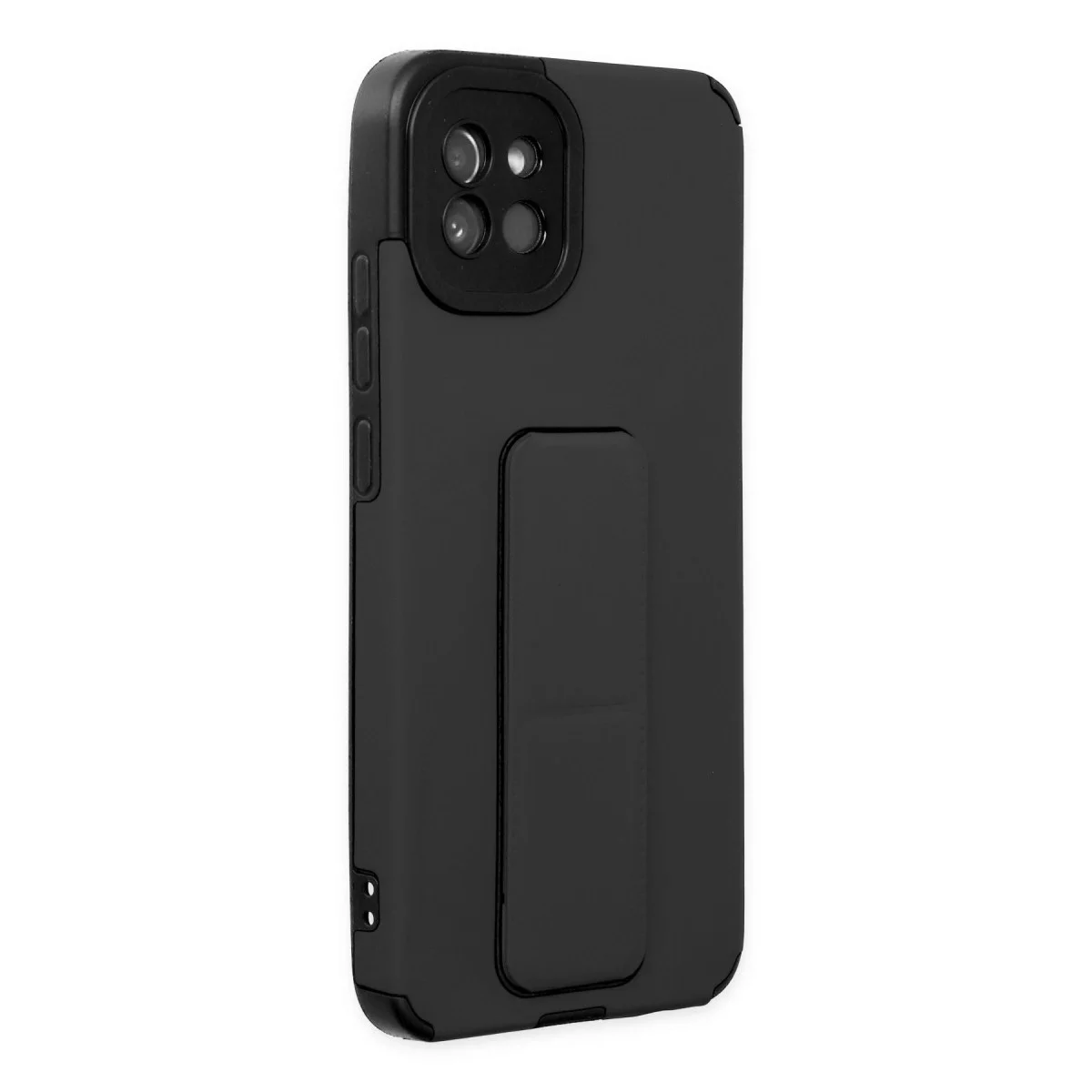 Samsung Galaxy A03 Kılıf Mega Standlı Silikon - Siyah görsel 2