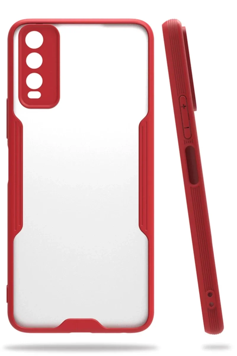 Vivo Y11S Kılıf Platin Silikon - Kırmızı