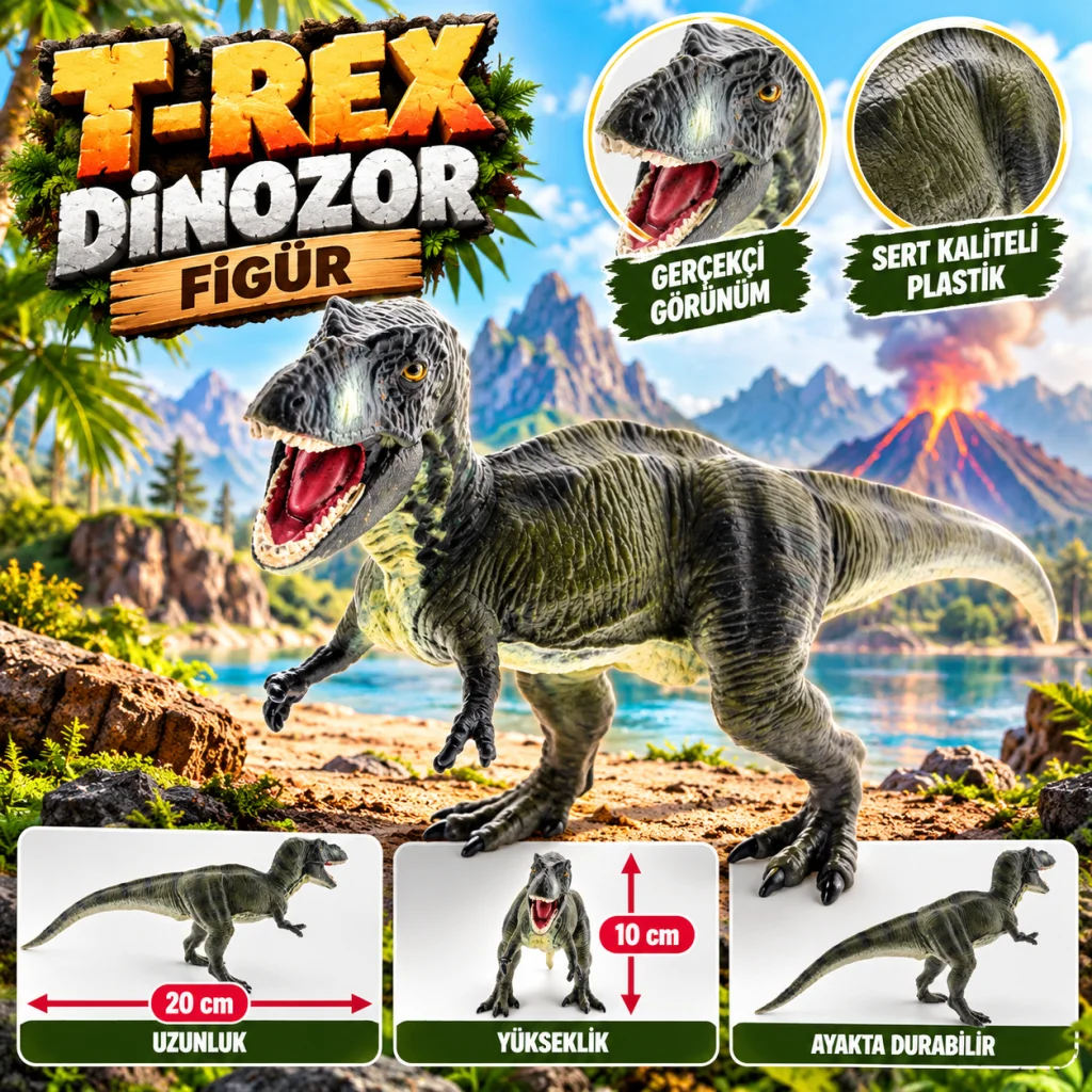 Sert Plastik Dinozor Figür - T-Rex