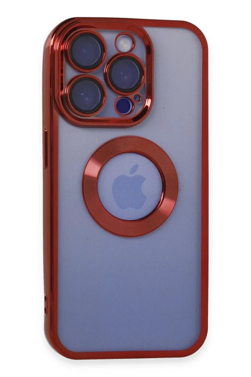 Apple iPhone 15 Pro Max Kılıf Slot Silikon - Kırmızı