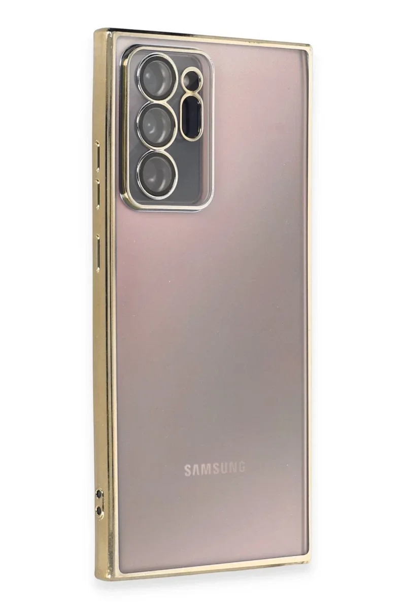 Samsung Galaxy Note 20 Ultra Kılıf Razer Lensli Silikon - Gold