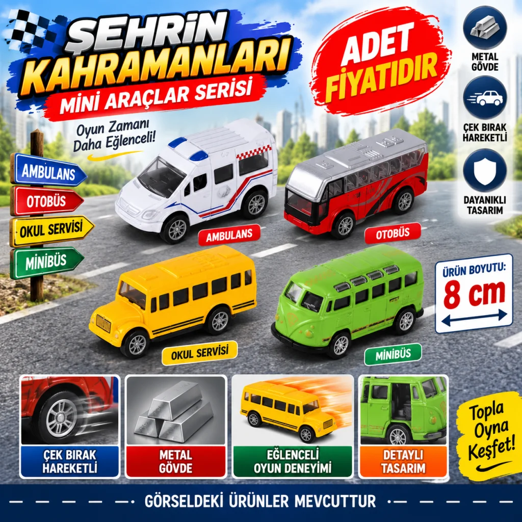 R1018-4 1 50 ÇEK BIRAK METAL ARABALAR (adet fiyatıdır) görsel 5