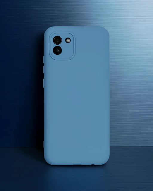 Samsung Galaxy A03 Kılıf Nano İçi Kadife Silikon - Mavi