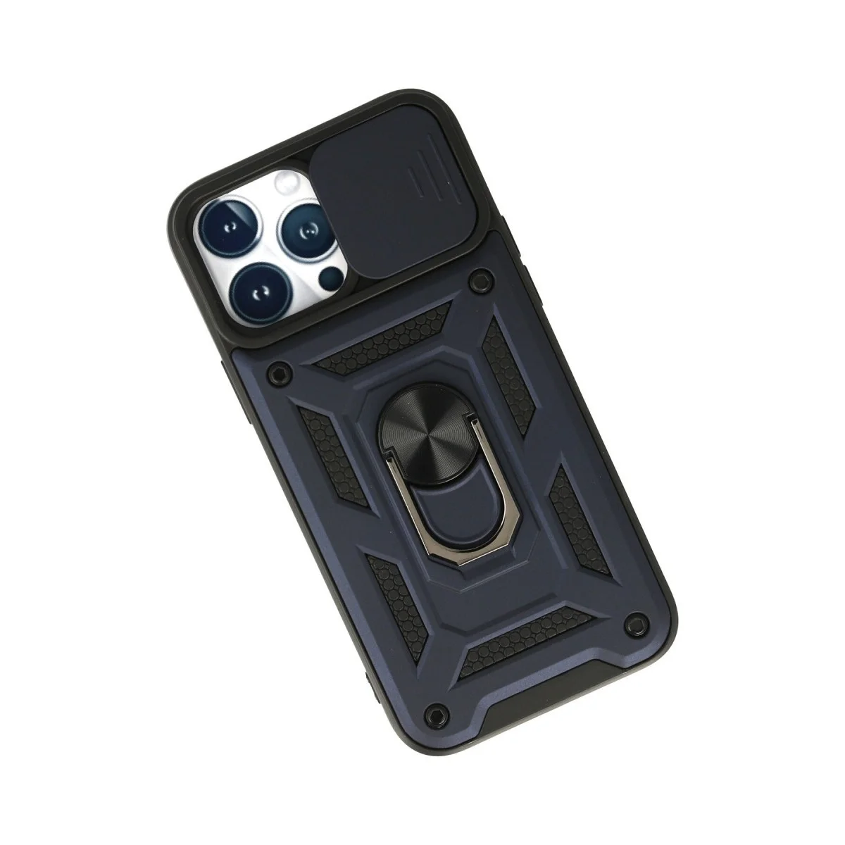 Apple İphone 13 Pro Max Kılıf Pars Lens Yüzüklü Silikon - Lacivert görsel 3