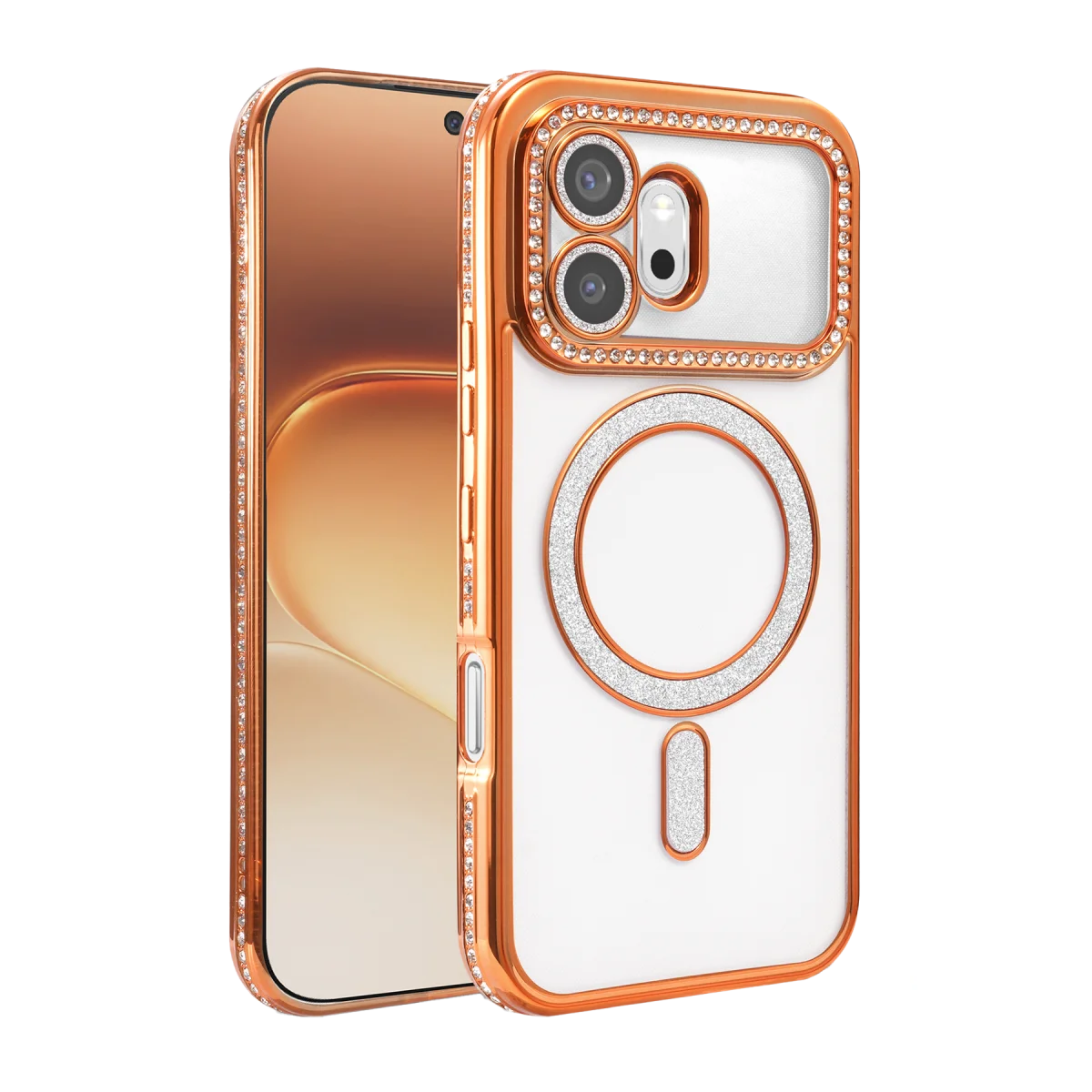 Huawei Honor 600 Joke Simli Magneticsafe Kılıf - Turuncu