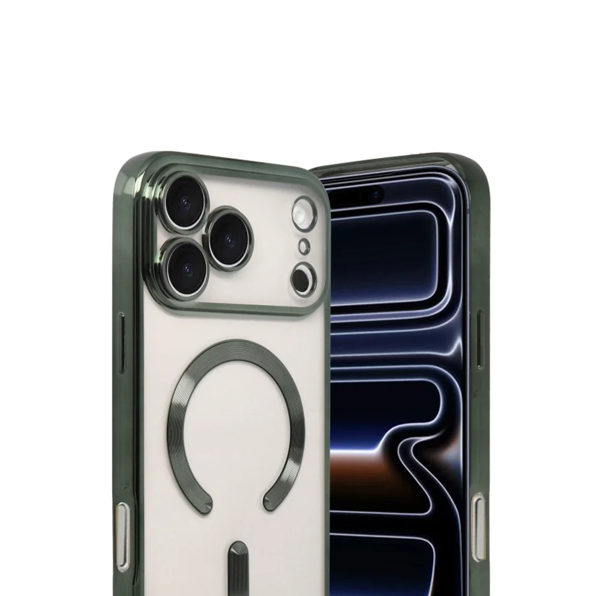 Apple iPhone 17 Pro Max Kross Magneticsafe Kapak - Koyu Yeşil görsel 2