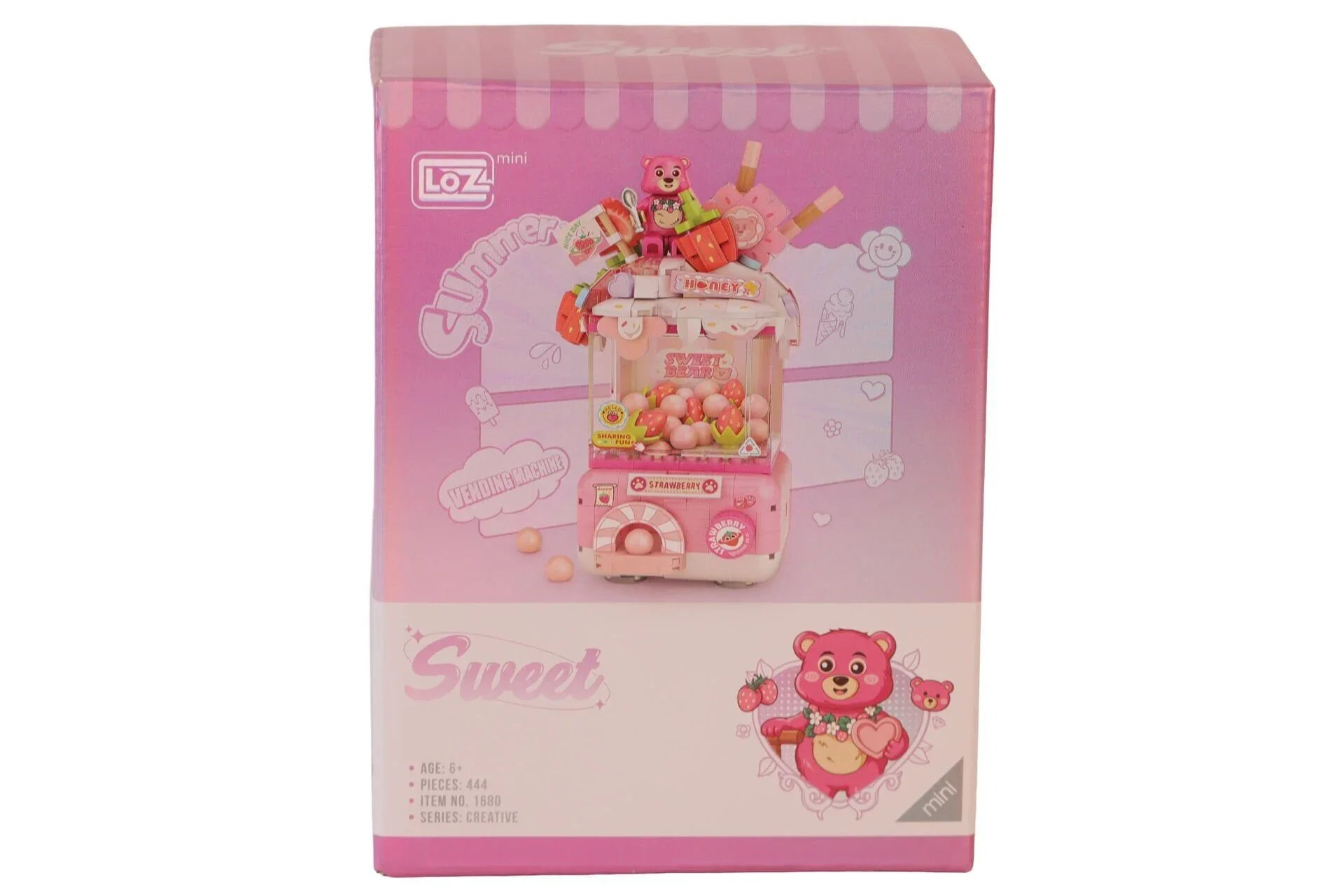 LZ1680 LOZ Sevimli Gashapon Makineleri PEMBE BLOCK OYUNCAK 428 PARÇA