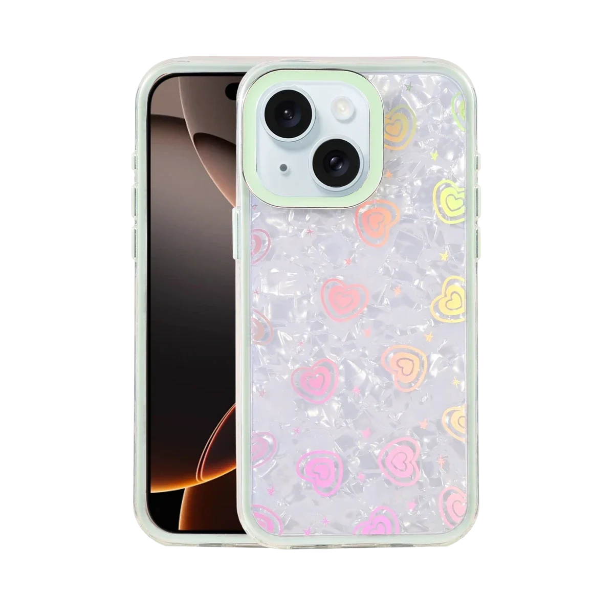 Apple iPhone 14 Lumi Desenli Kapak - Yeşil