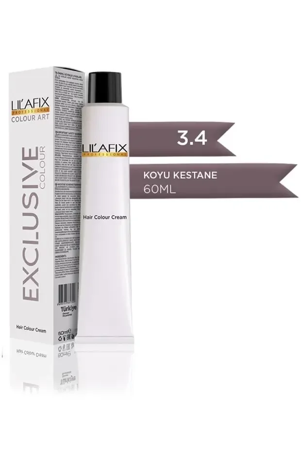 Lilafix Krem Profesyonel Tüp Saç Boyası 60ml - 3.4 Exclusive Koyu Kestane