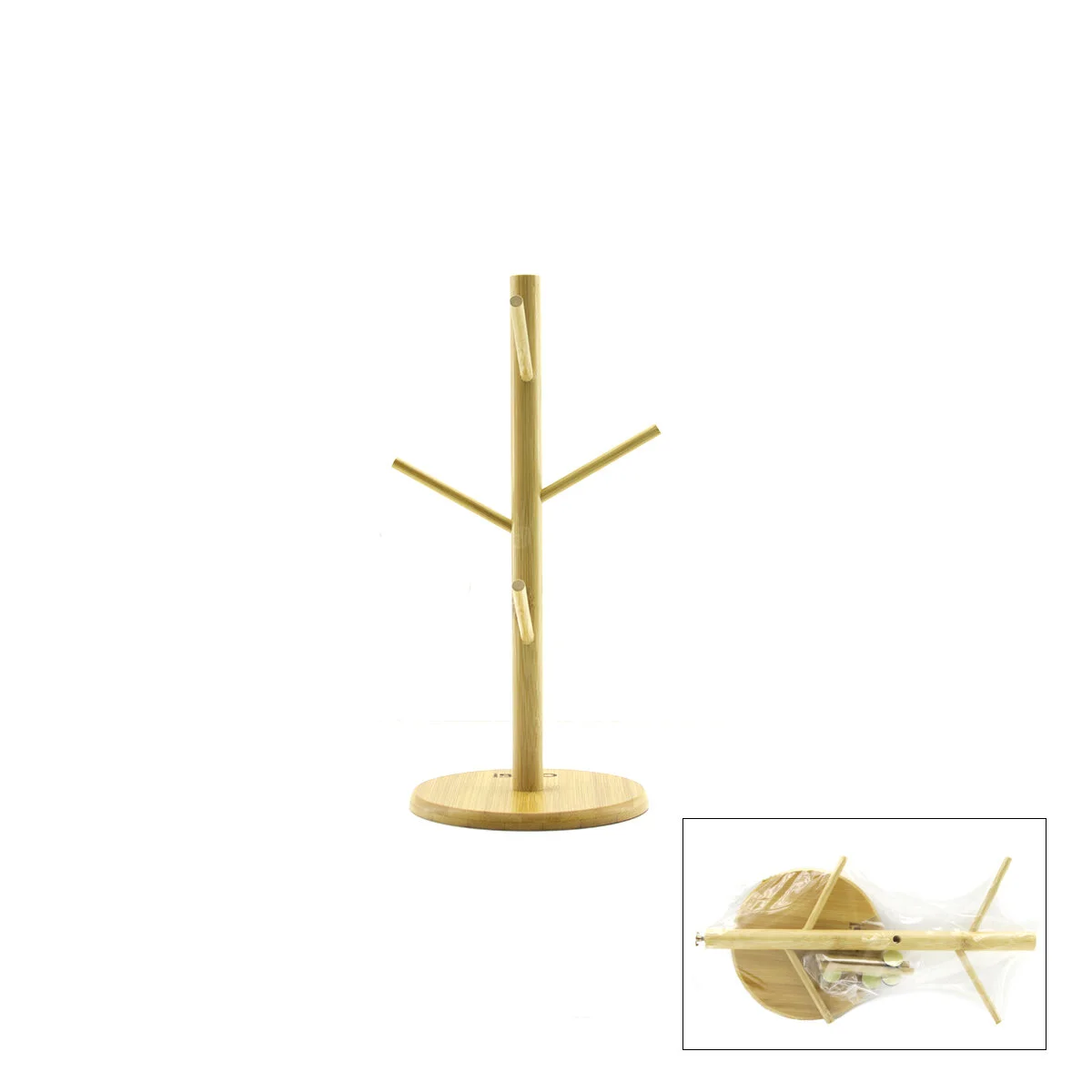 x Altlık =yuvarlak - Kare Bardak - Fincan Asacak Bambu - Ahşap 35CM
