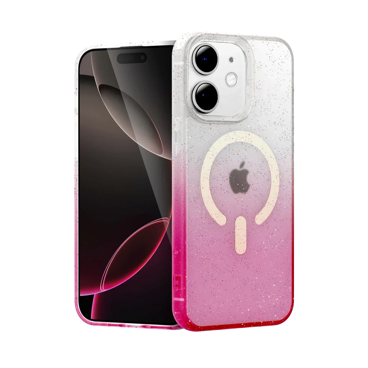 Apple iPhone 12 Pummel Shiny Magsafe Kapak - Pembe