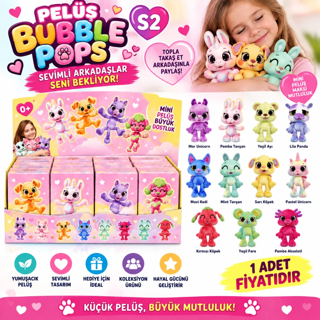 S03006002 PELUŞ BUBBLE POPS S2 12A 6D (adet fiyatıdır) görsel 2
