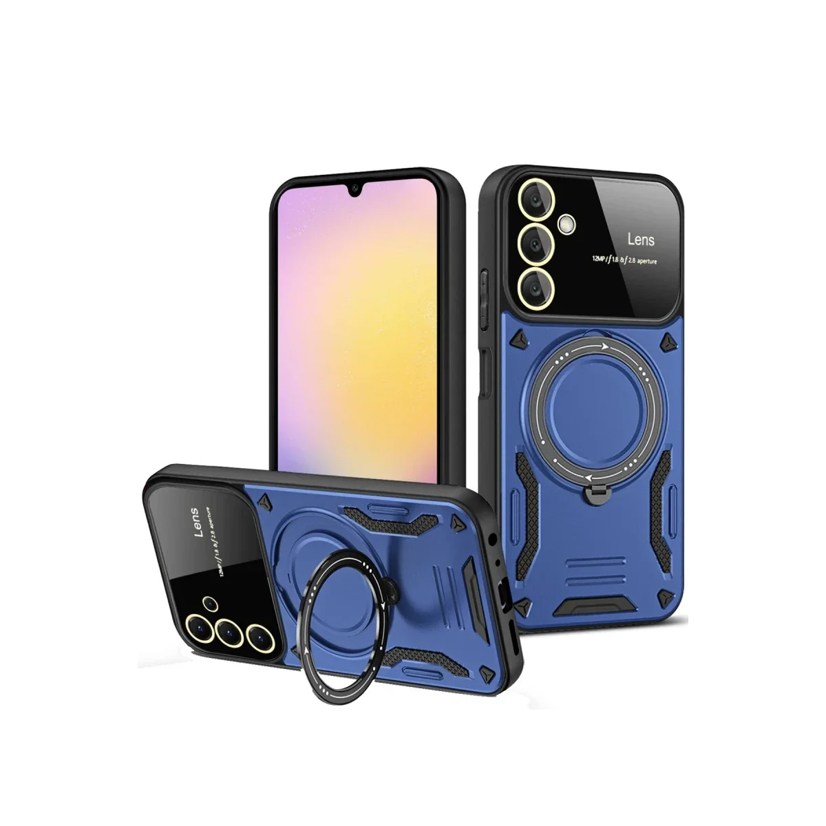 Samsung Galaxy A54 5G Kılıf Joy Lens Standlı Kapak - Lacivert