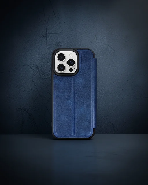 Apple İphone 15 Pro Max Kılıf Flip Cover - Lacivert