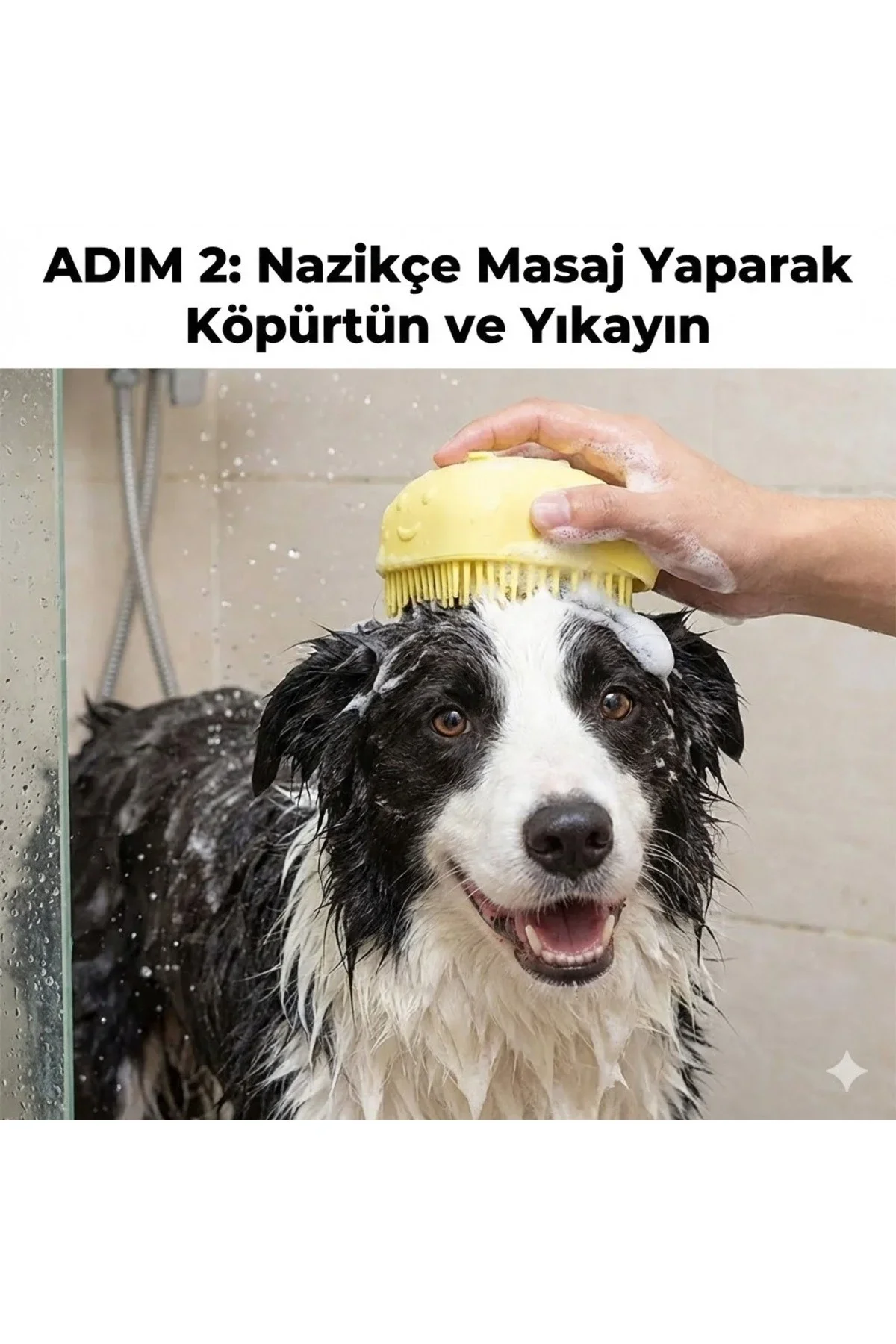 Şampuan Hazneli Kedi Köpek Yıkama Fırçası - Silikon Masaj Tarağı ve Evcil Hayvan Banyo Aparatı görsel 4