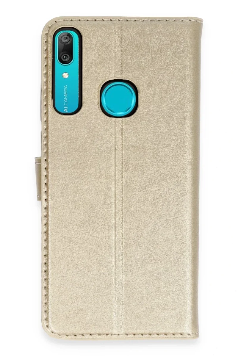 Huawei Y6 Prime Kılıf Trend S Plus Kapaklı Kılıf - Gold