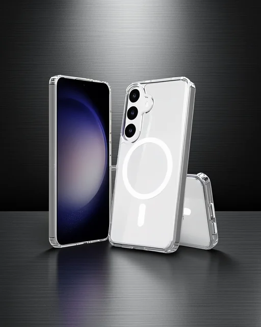 Samsung Galaxy S24 Kılıf Magneticsafe Şeffaf Silikon - Şeffaf