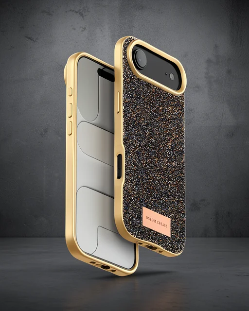Onegif Apple İphone 17 Air Bright Simli Kapak - Gold