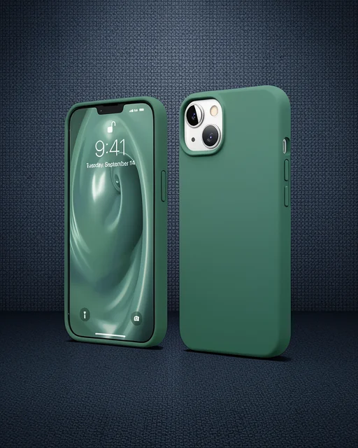 Apple İphone 14 Kılıf First Silikon - Koyu Yeşil