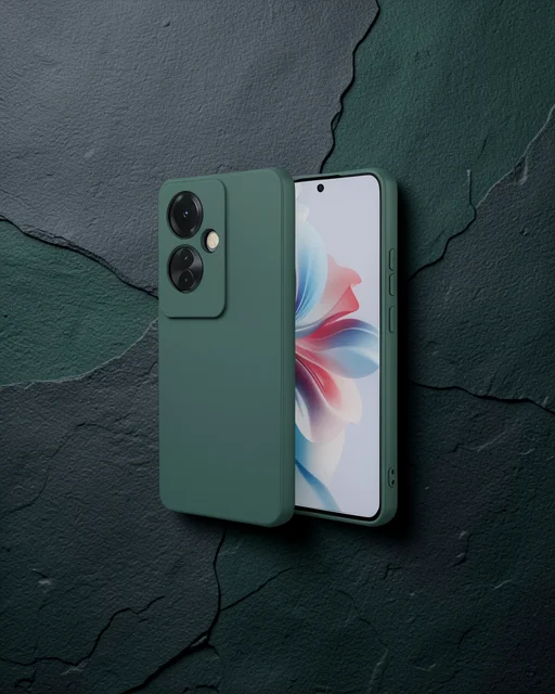 Oppo Reno 11f Kılıf First Silikon - Koyu Yeşil