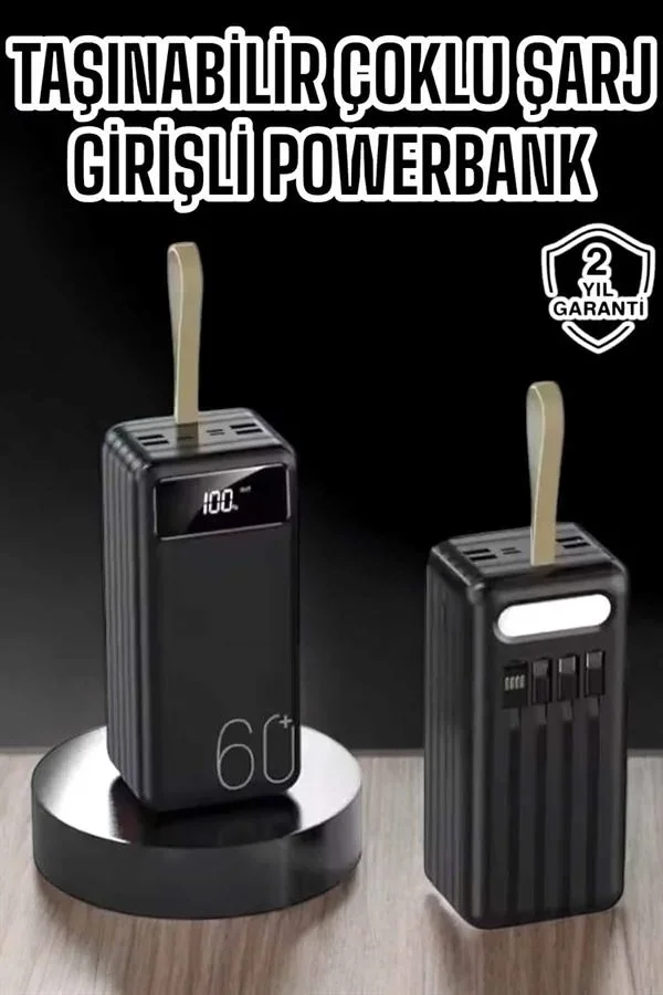 Powerbank 60.000 MAH 4 Portlu Uzun Şarj Süreli Dijital Göstergeli görsel 2
