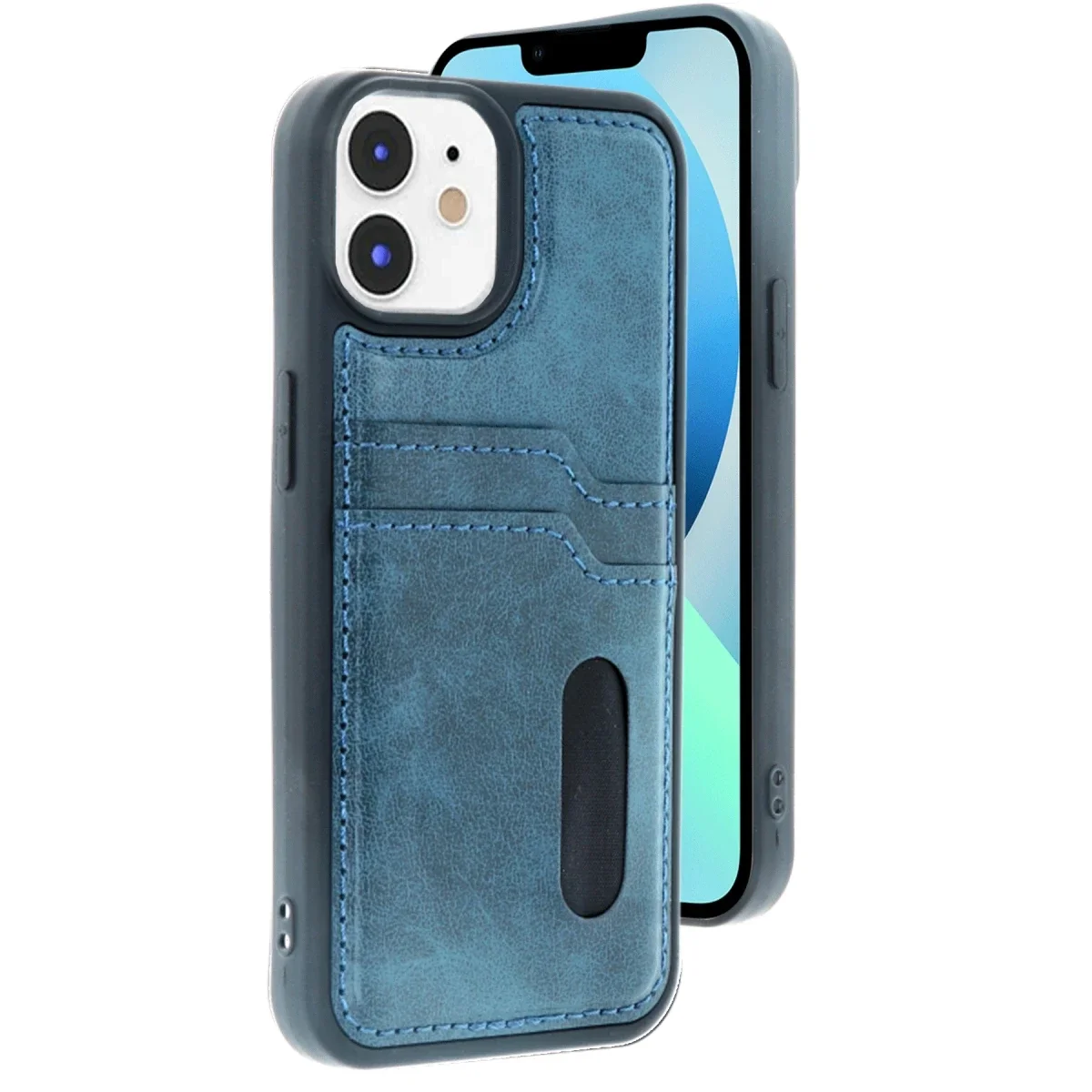 Apple iPhone 11 Kılıf Sara Kartvizitli Deri Kılıf - Lacivert