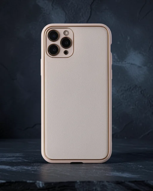 Apple İphone 11 Pro Max Kılıf Coco Deri Silikon Kapak - Pudra