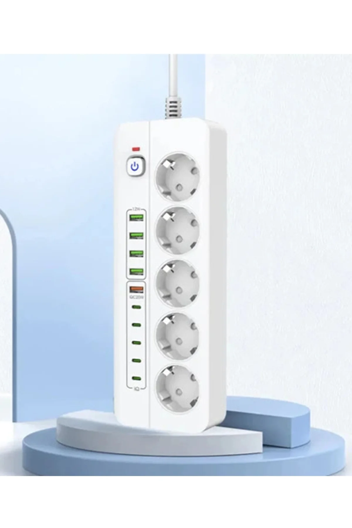 3500W Akım Korumalı 5’li Grup Priz: 5x USB + 5x Type-C Çıkışlı (2 Metre) görsel 6