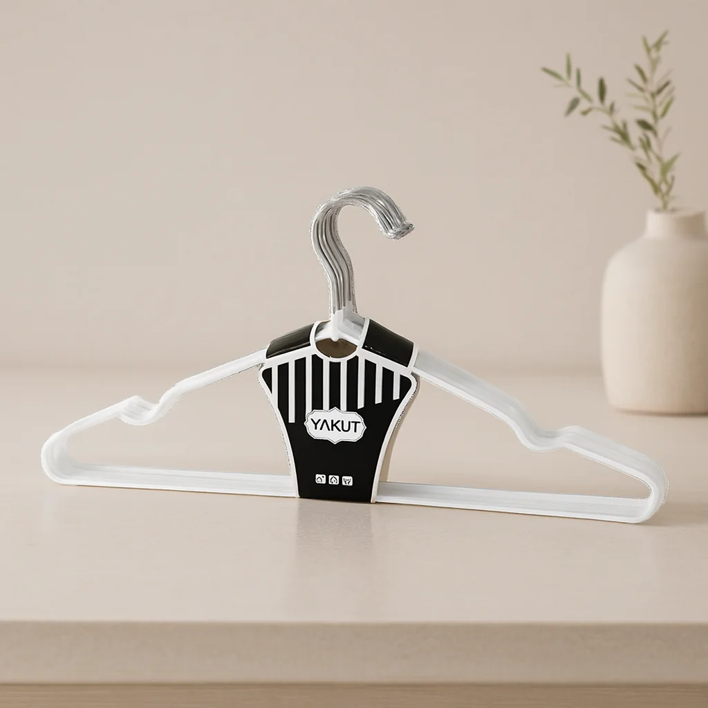 Metal silikon kaplı elbise askısı 10'lu beyaz 40x50 cm
