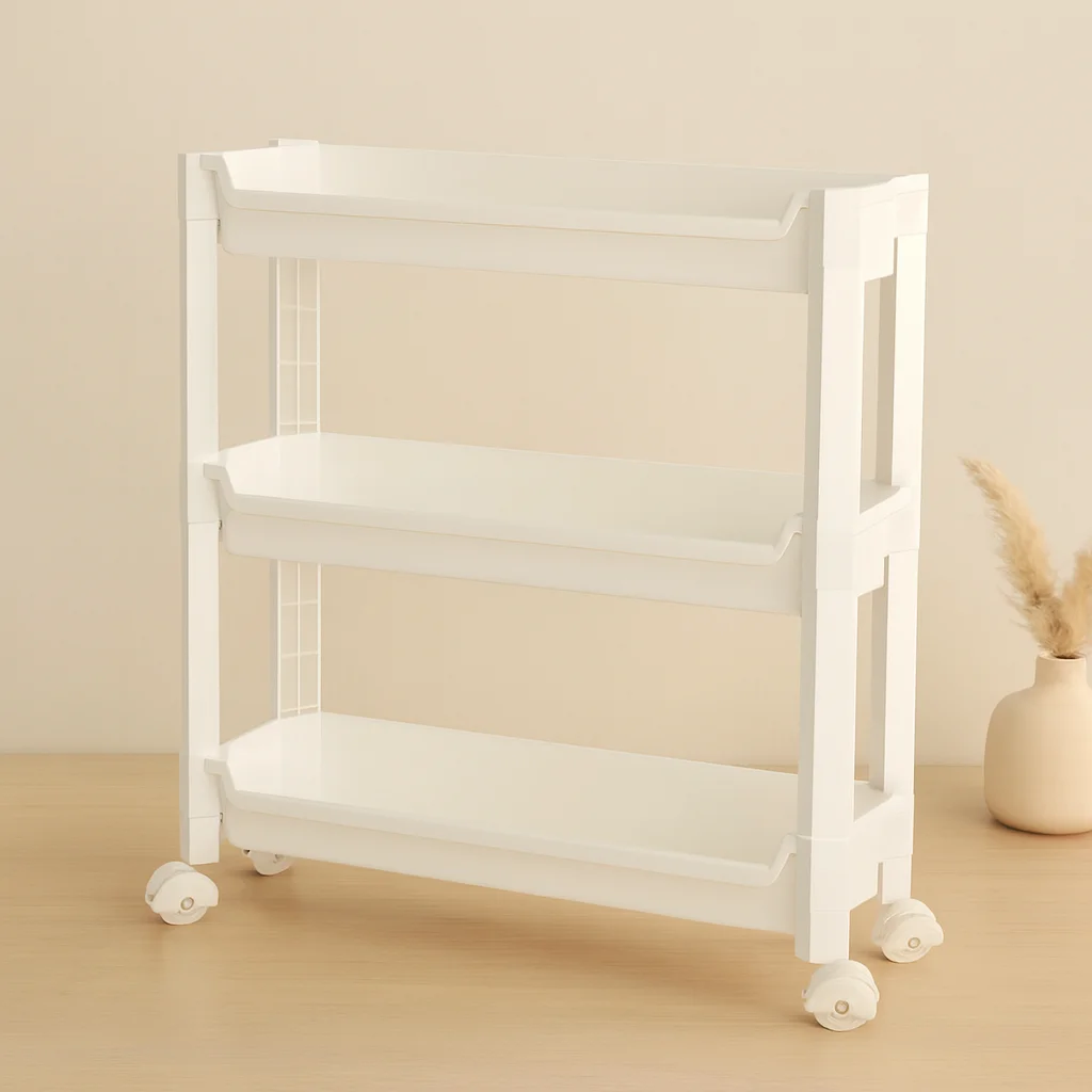 3 Katlı Tekerlekli Sepet Organizer Raf