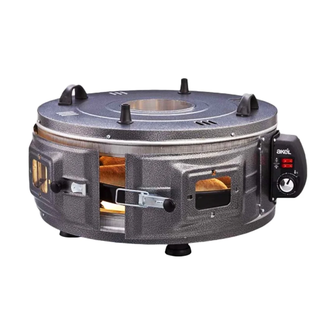 Gross Yuvarlak Davul Fırın Standart Ayarlanabilir Termostat = 50°C-320°C 1300W - 53CM Alüminyum Tepsi Ön - Üst Gözetleme Camı