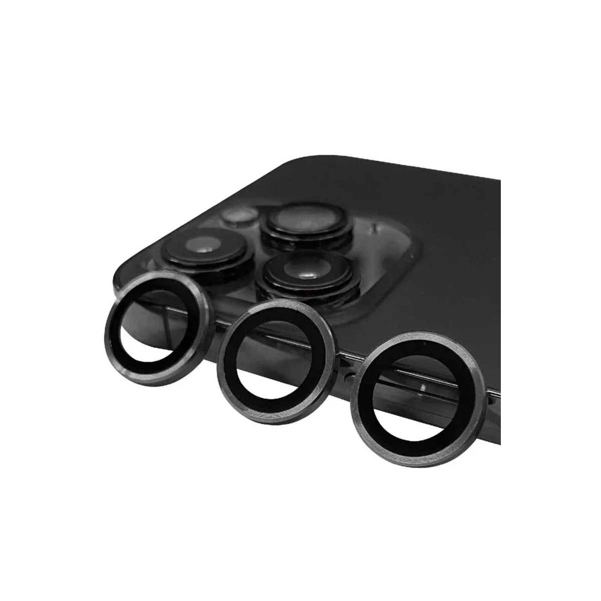 Apple iPhone 13 Pro Max Raze Metal Kamera Lens - Gri görsel 3