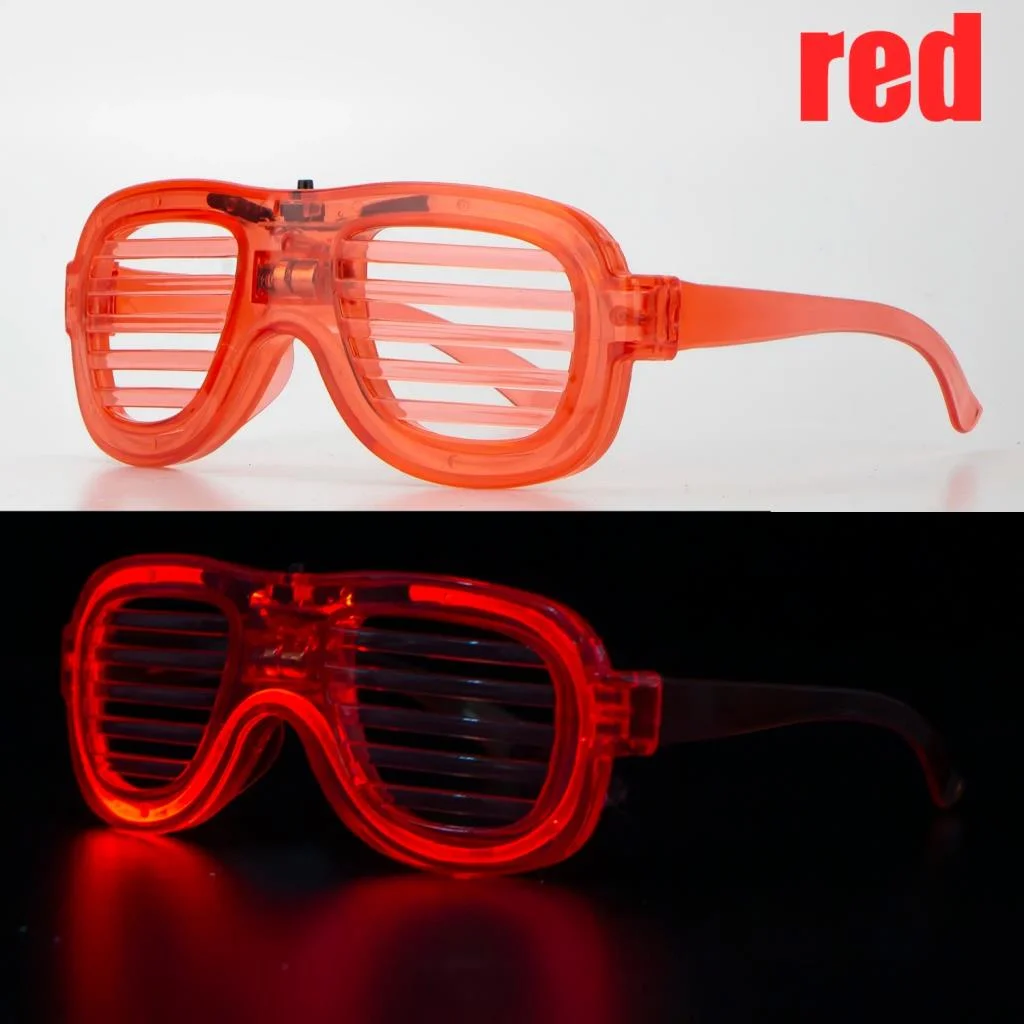 Kırmızı Led Işıklı Parti Gözlüğü - Neon Glow Şerit Gözlük 3 Modlu görsel 2