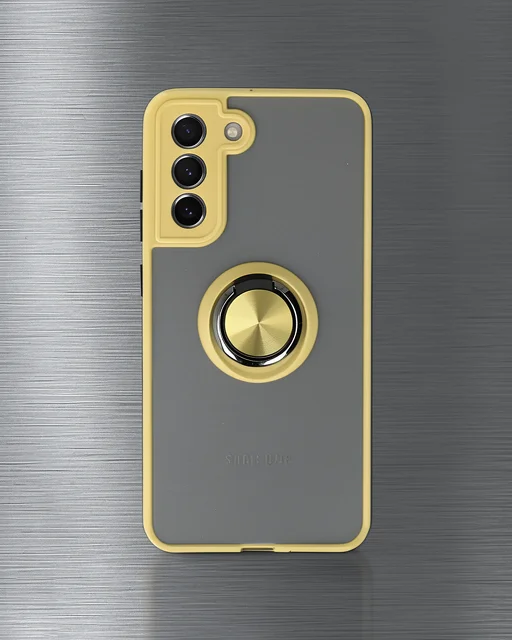 Samsung Galaxy S21 Fe Kılıf Montreal Yüzüklü Silikon Kapak - Sarı