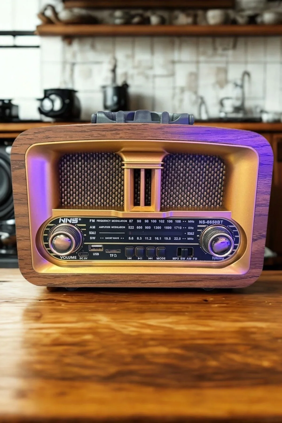 Taşınabilir Klasik AM/FM/SW Retro Ev Radyo USB ile Şarj Olabilen Retro Radyo görsel 7