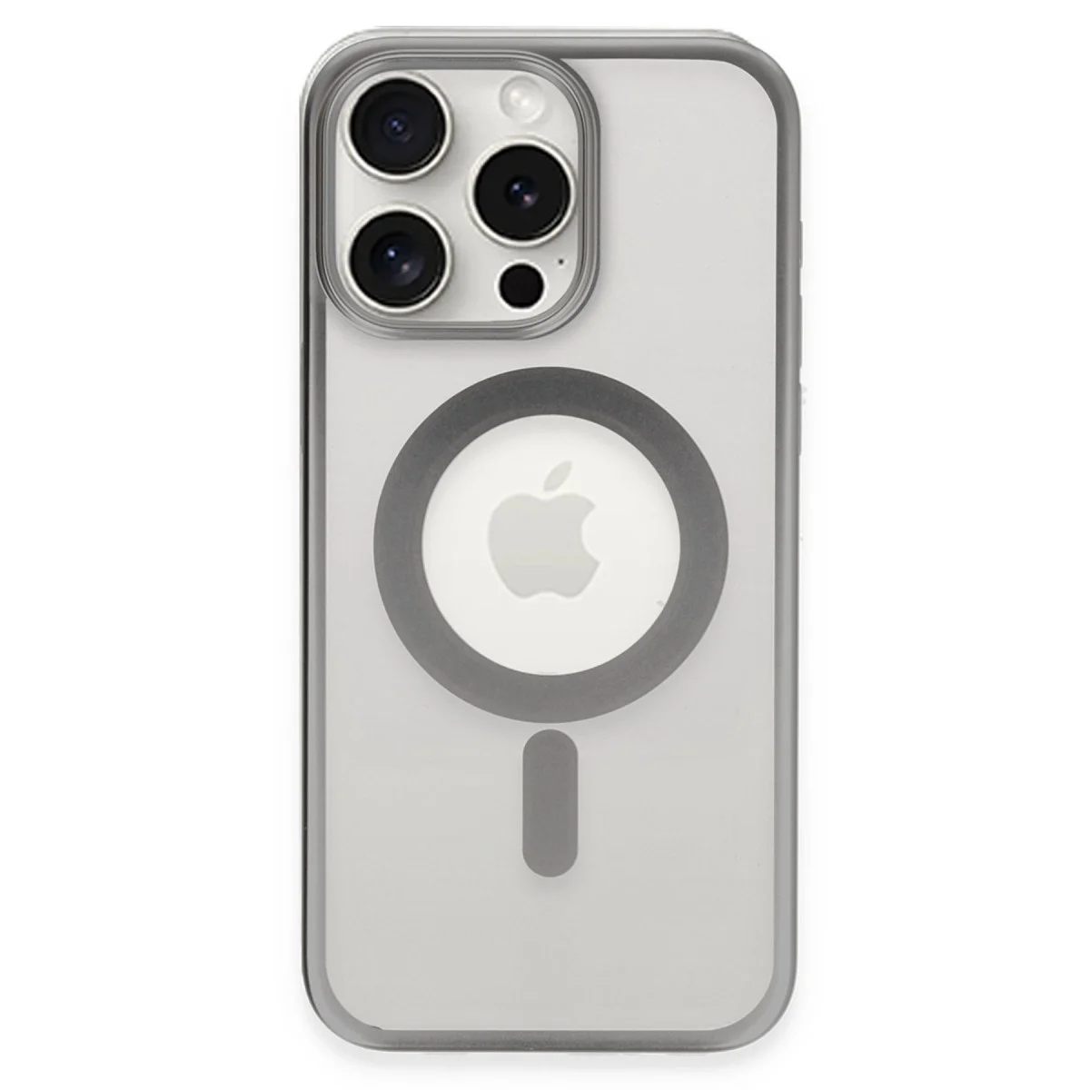 Apple İphone 15 Pro Kılıf Erozi Magsafe Kapak - Gümüş görsel 2