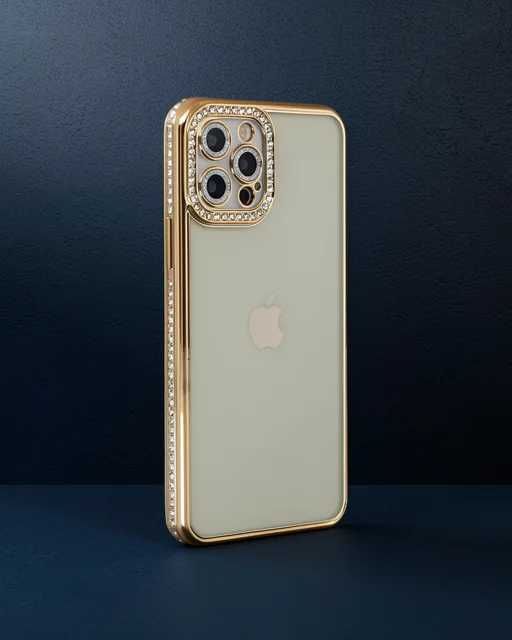 Apple İphone 12 Pro Kılıf Joke Taşlı Silikon - Gold
