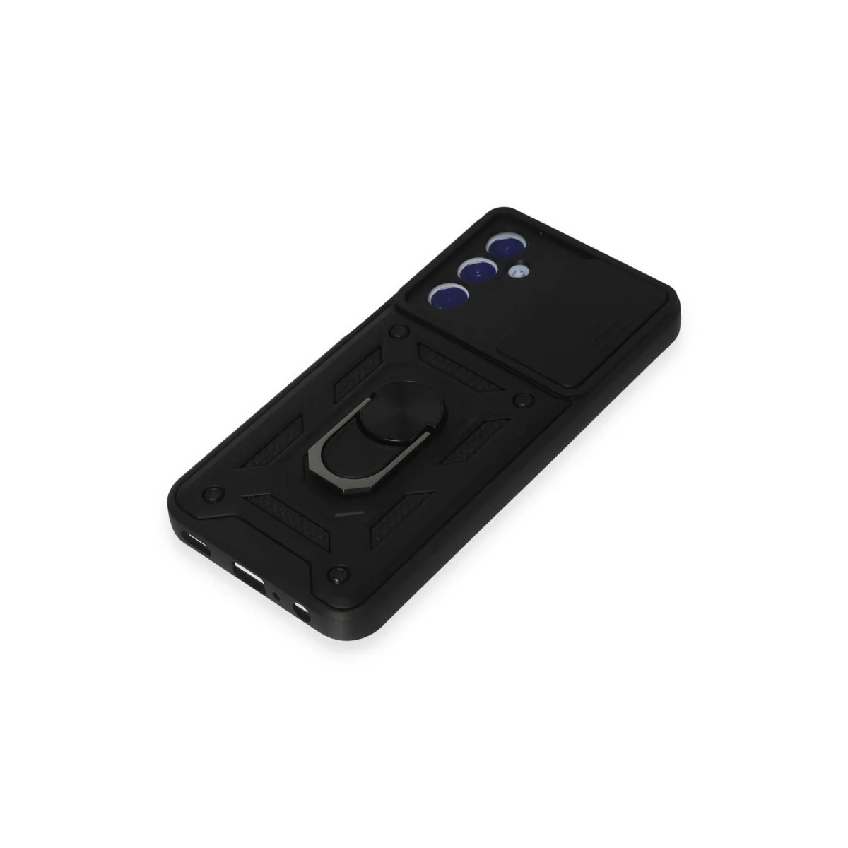 Samsung Galaxy M34 5g Kılıf Pars Lens Yüzüklü Silikon - Siyah görsel 5