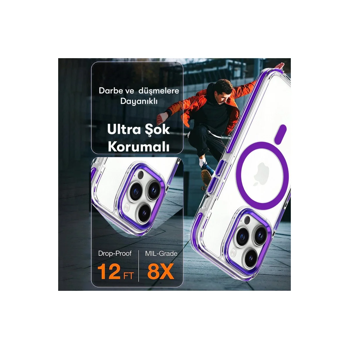 Joko Apple İphone 15 Pro Max Bella Magsafe Kapak - Derin Mor görsel 6
