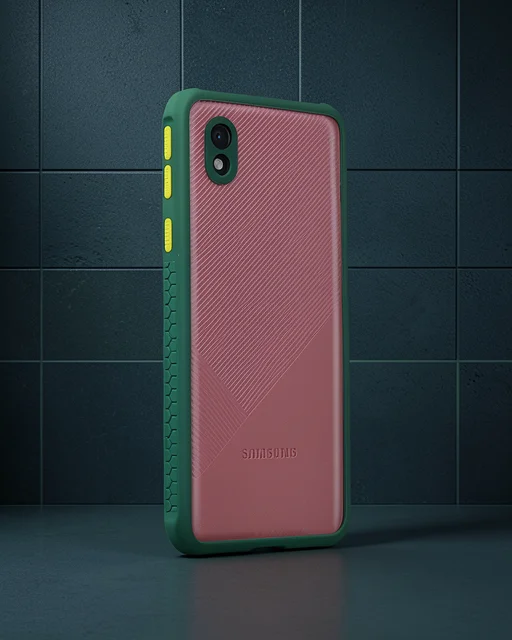 Samsung Galaxy A01 Core Kılıf Miami Şeffaf Silikon - Koyu Yeşil
